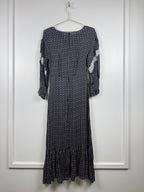 Sandro Kleid mit Blumenprint & Spitze – Dunkelblau Multi – Gr. 34 DE