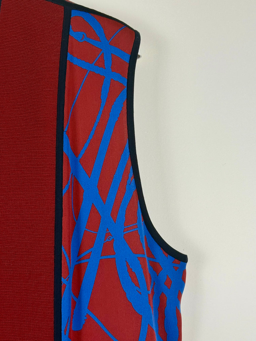 Hermès Long Silk Mix Vest Bordeaux Blue Sz. 36 DE (38 FR)