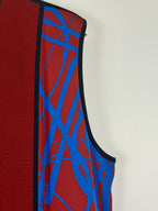 Hermès Long Silk Mix Vest Bordeaux Blue Sz. 36 DE (38 FR)