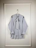 Balenciaga Oversized Striped Cotton Shirt White Blue Sz. 34 DE (36 FR)