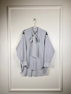 Balenciaga Oversized Striped Cotton Shirt White Blue Sz. 34 DE (36 FR)