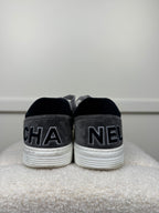 Chanel Velvet Sneakers Black Grey White Sz. 40 EU
