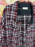 Faith Connexion Red Tweed Overshirt