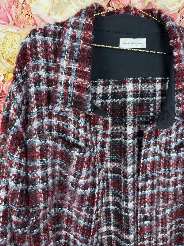 Faith Connexion Red Tweed Overshirt