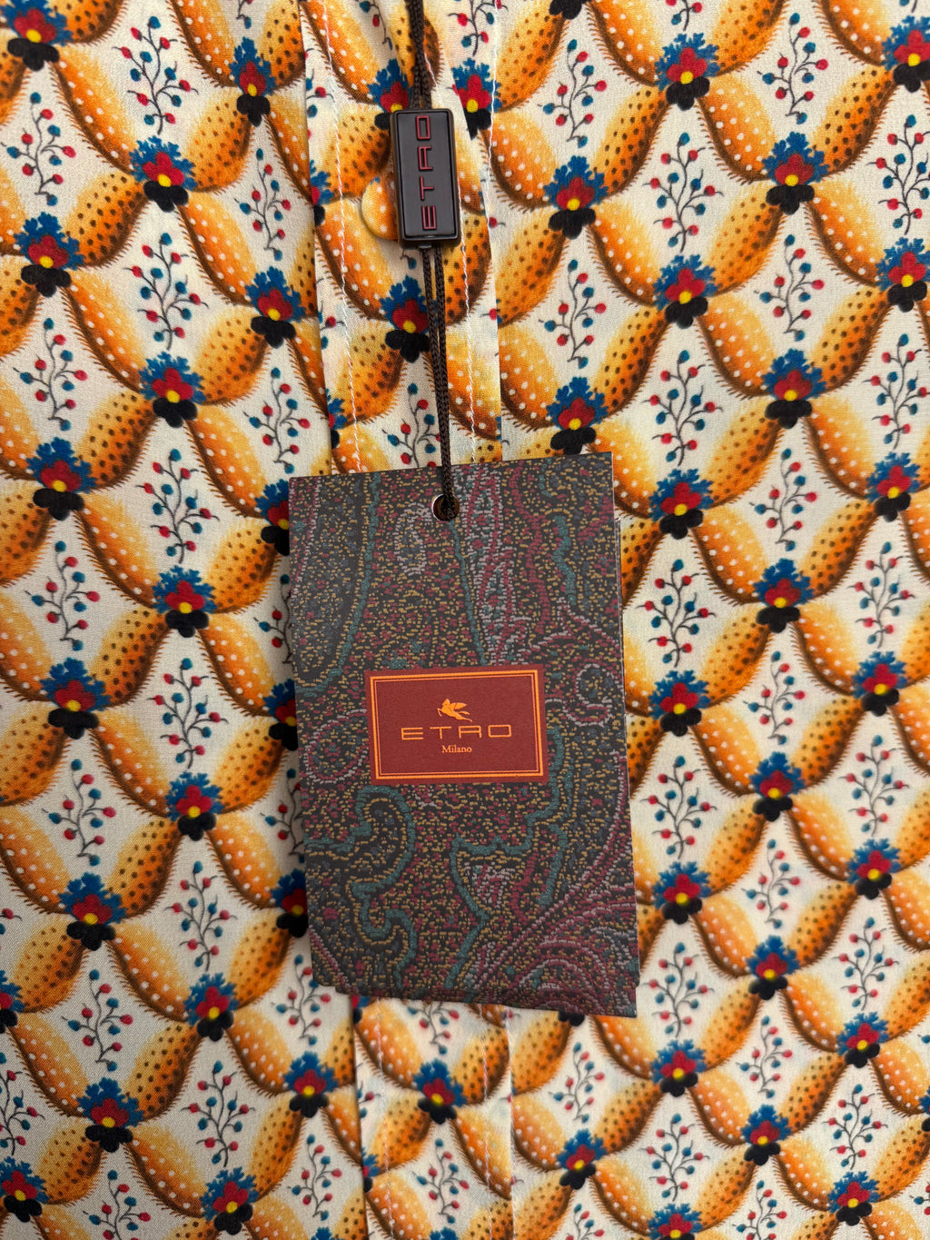 Etro Silk Blouse Orange Multi Sz. 36 DE (40 IT)
