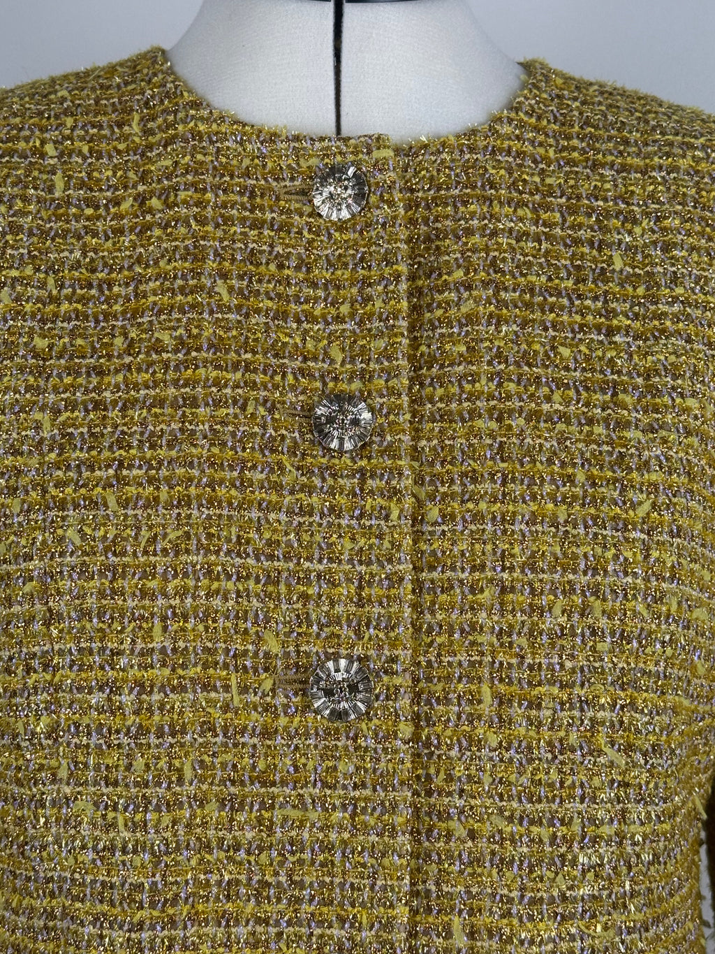 Chanel 2023 Tweed Jacket Gold Yellow Sz. 34 DE (36 FR)