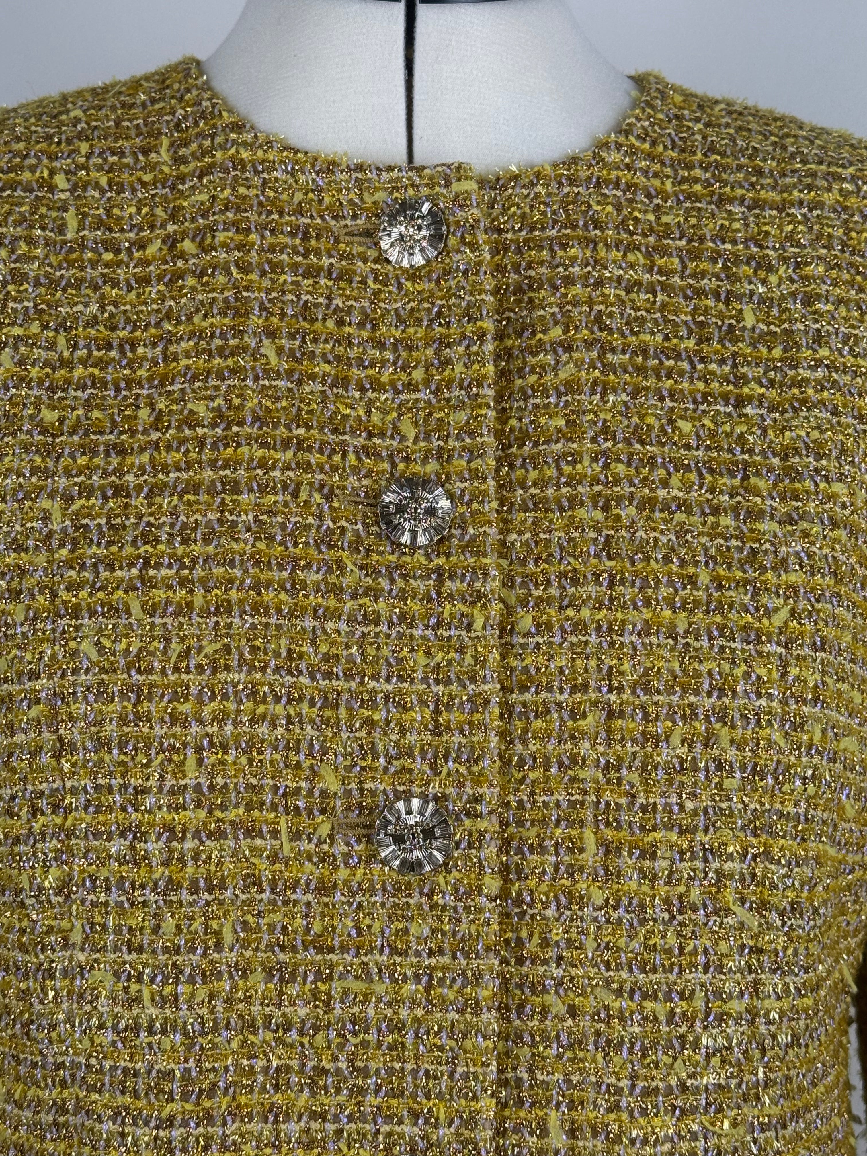 Chanel 2023 Tweed Jacket Gold Yellow Sz. 34 DE (36 FR)