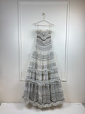 Elie Saab Resort 22 Kleid mit Gürtel – Weiss/Schwarz – Gr. 36 DE (38 FR)