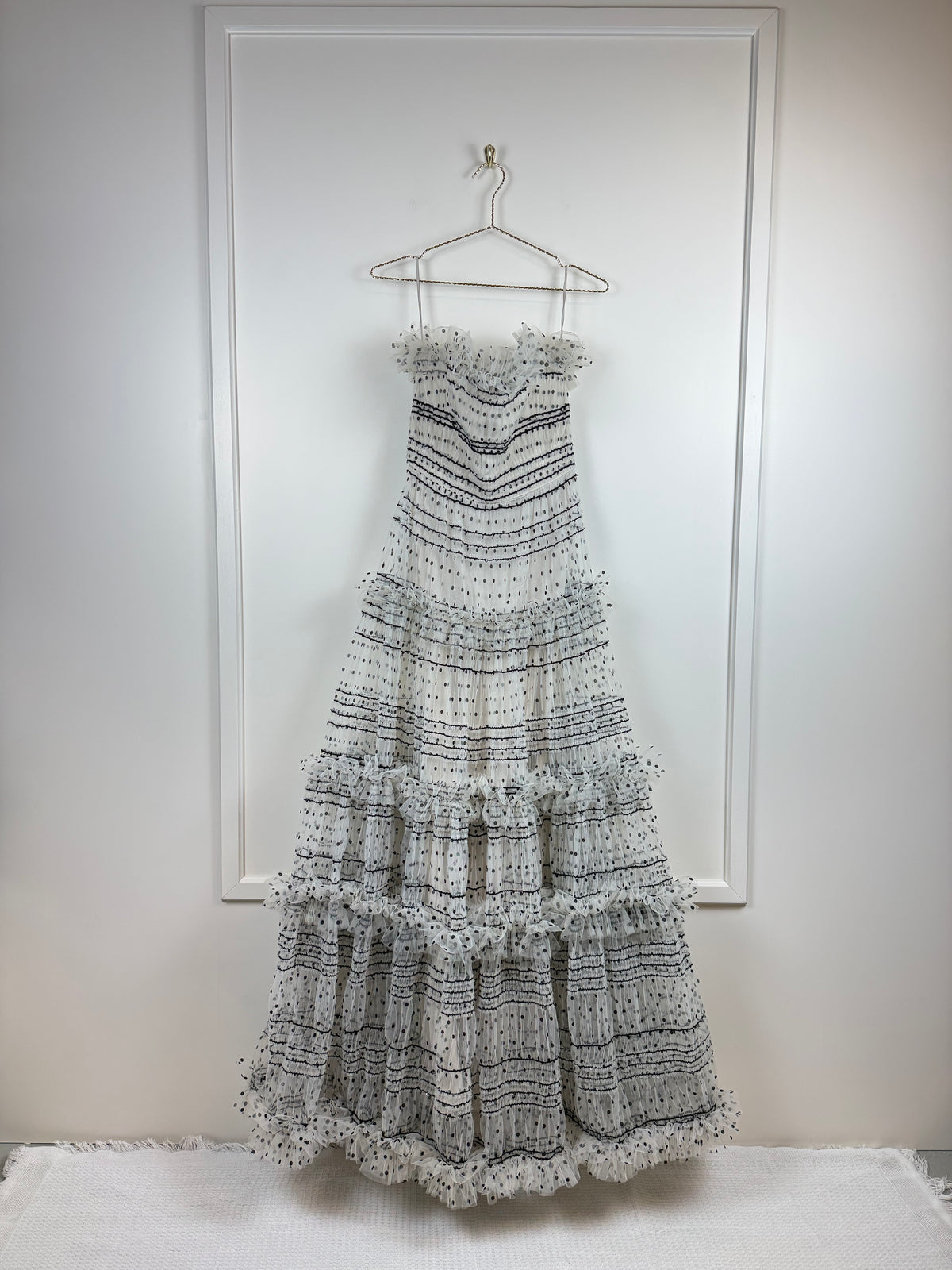 Elie Saab Resort 22 Belted Dress – White/Black – Size 36 DE (38 FR)