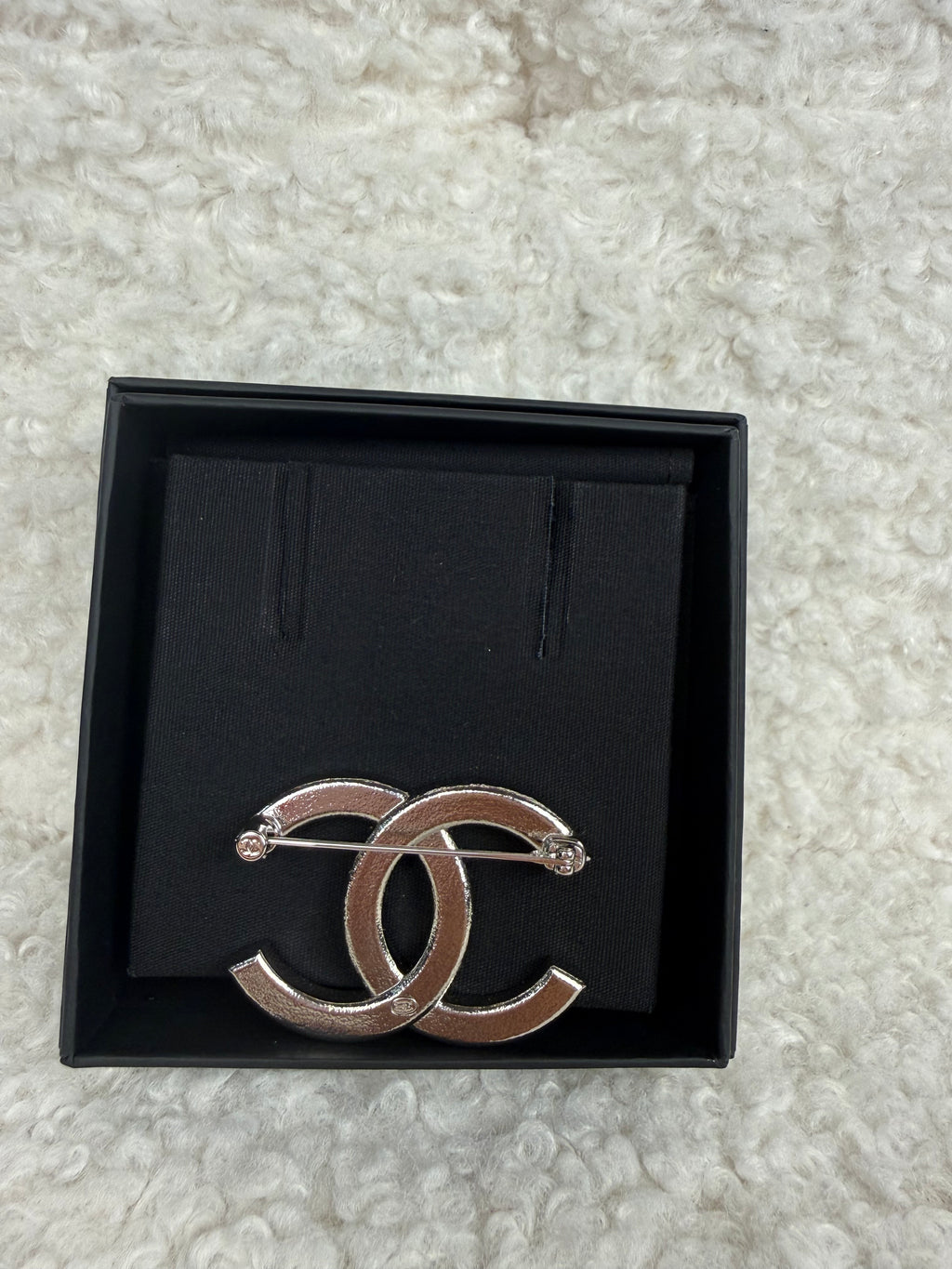 Chanel CC Brooch Silver
