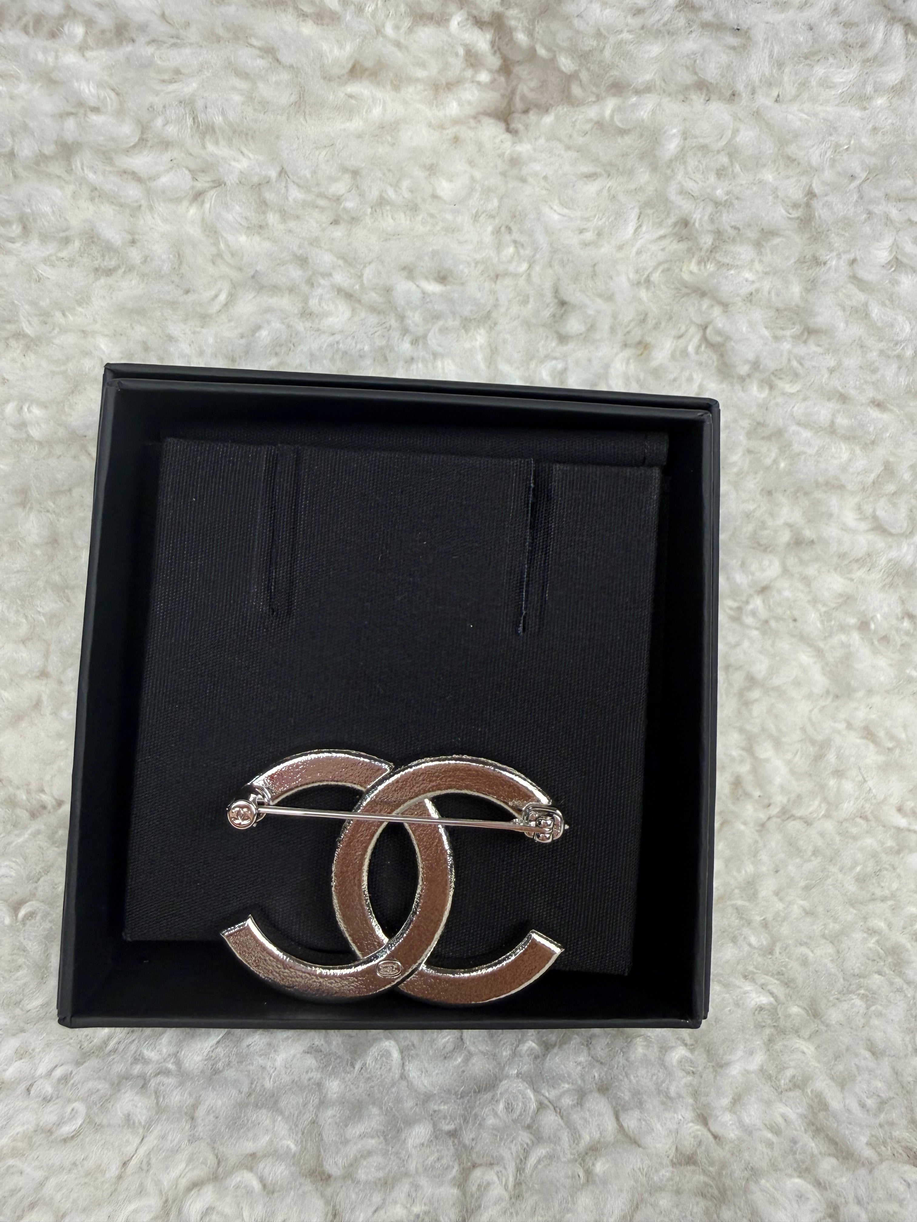 Chanel CC Brooch Silver