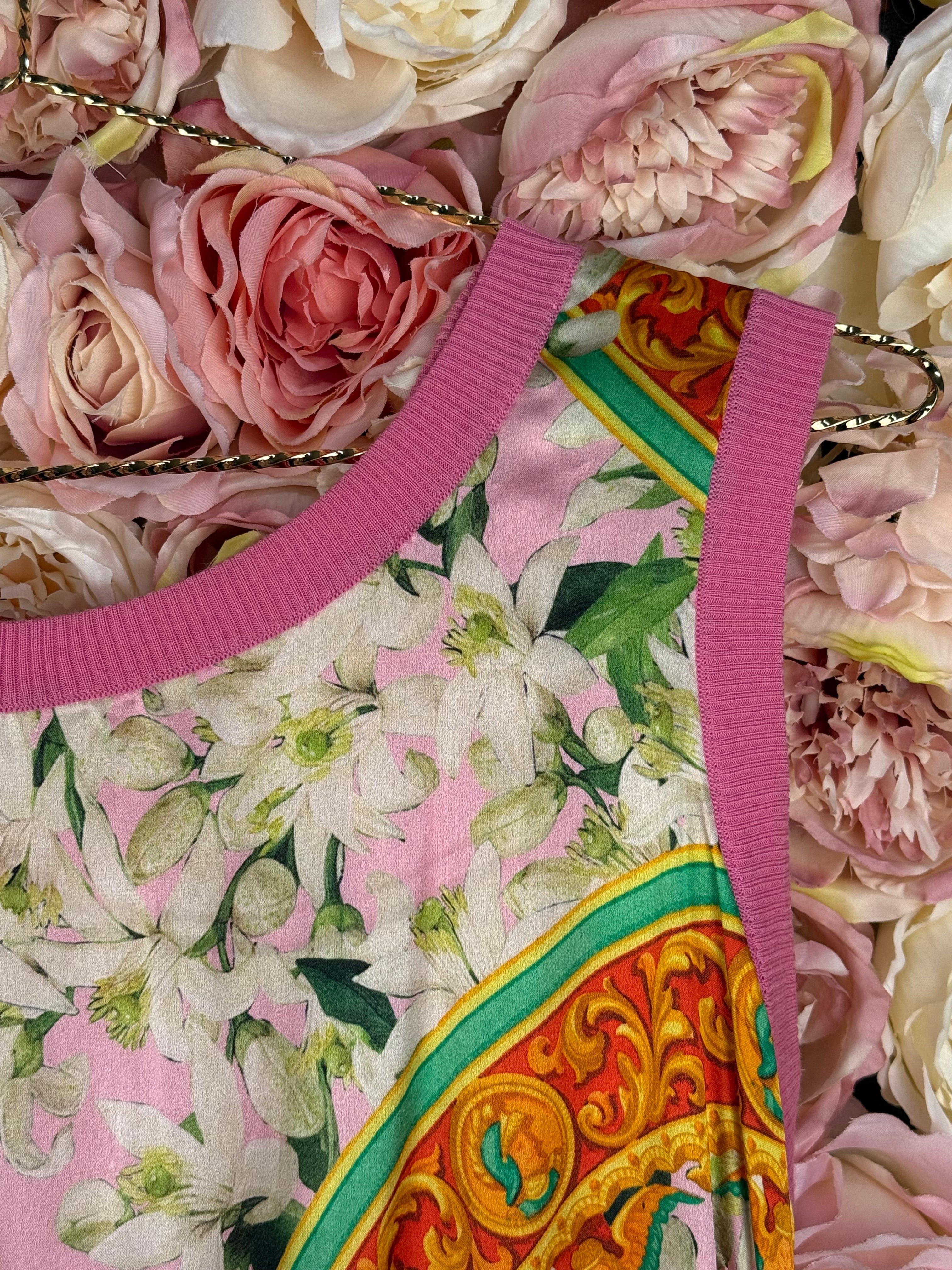 Dolce & Gabbana Top Pink Multi Sz. 36 DE (40 IT)