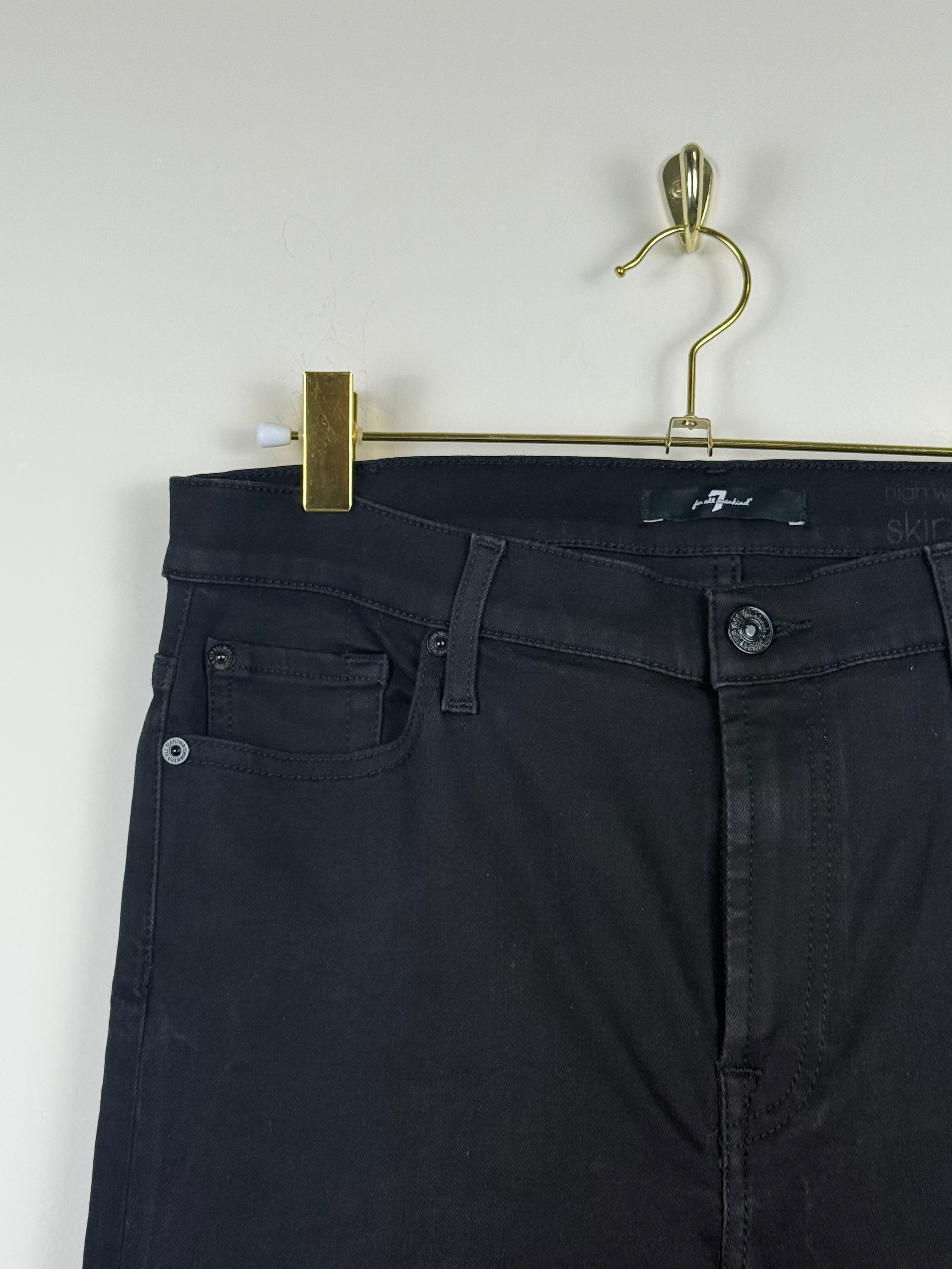 7 for all Mankind "High Waist Skinny" Jeans Black Sz. 32