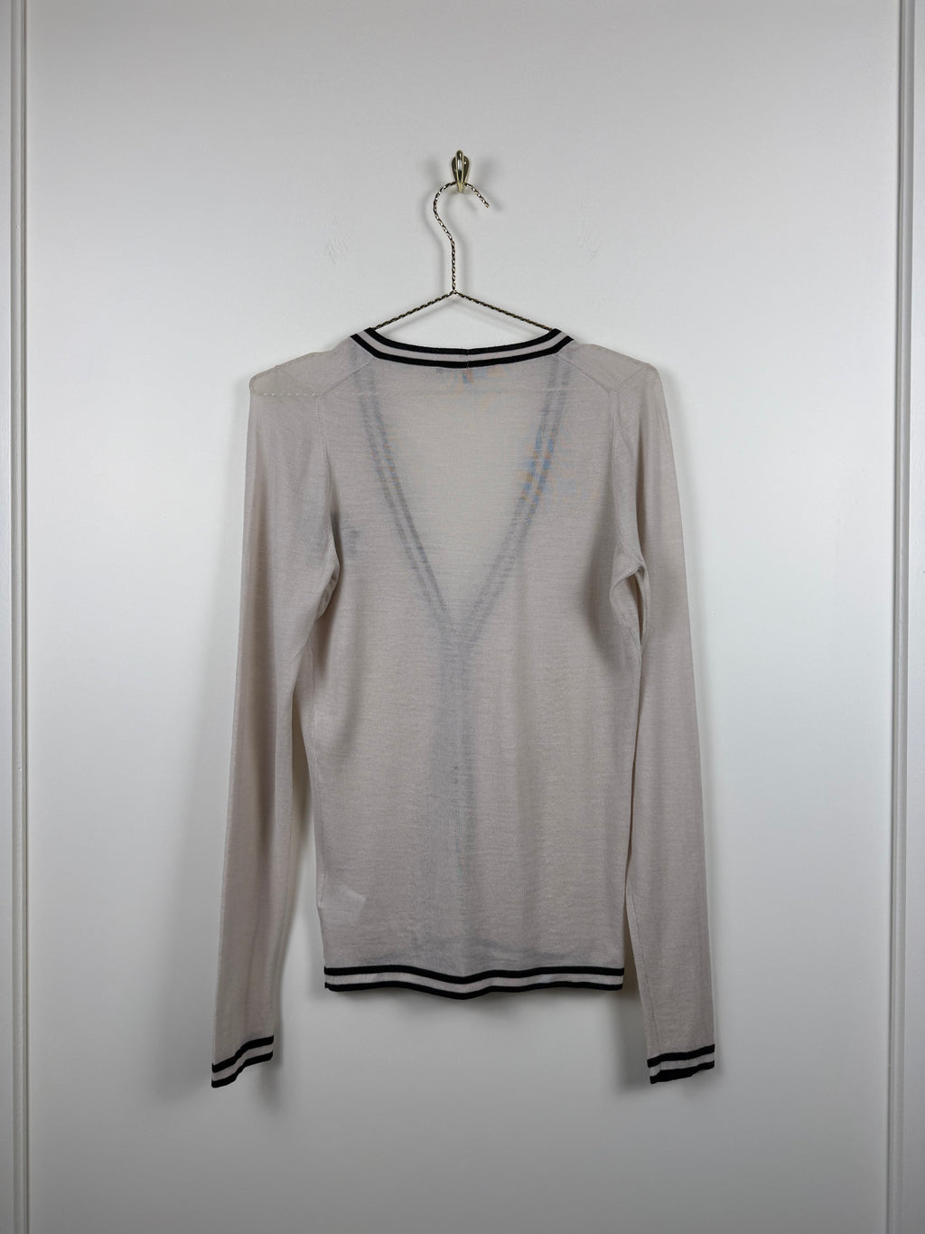 Gucci Vintage Set Top & Cardigan – Beige/Schwarz – Gr. M