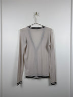 Gucci Vintage Set Top & Cardigan – Beige/Schwarz – Gr. M