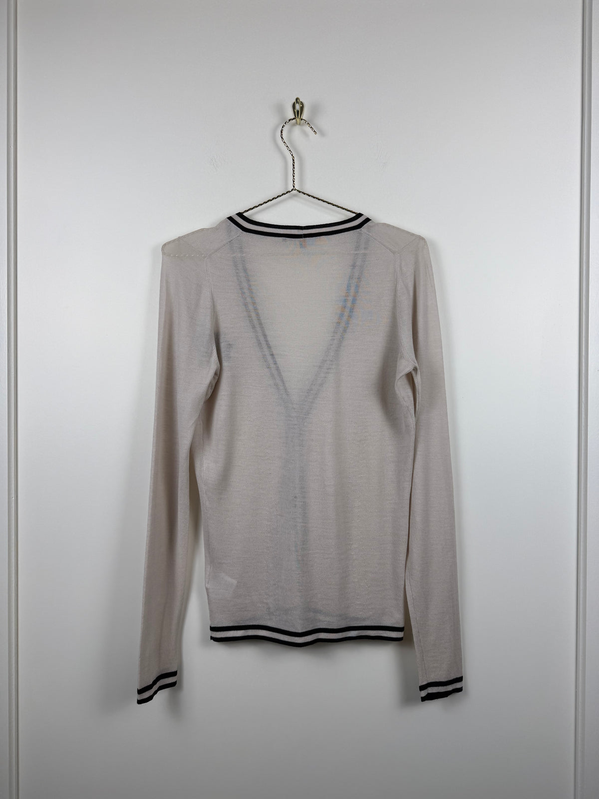Gucci Vintage Set Top & Cardigan – Beige/Schwarz – Gr. M