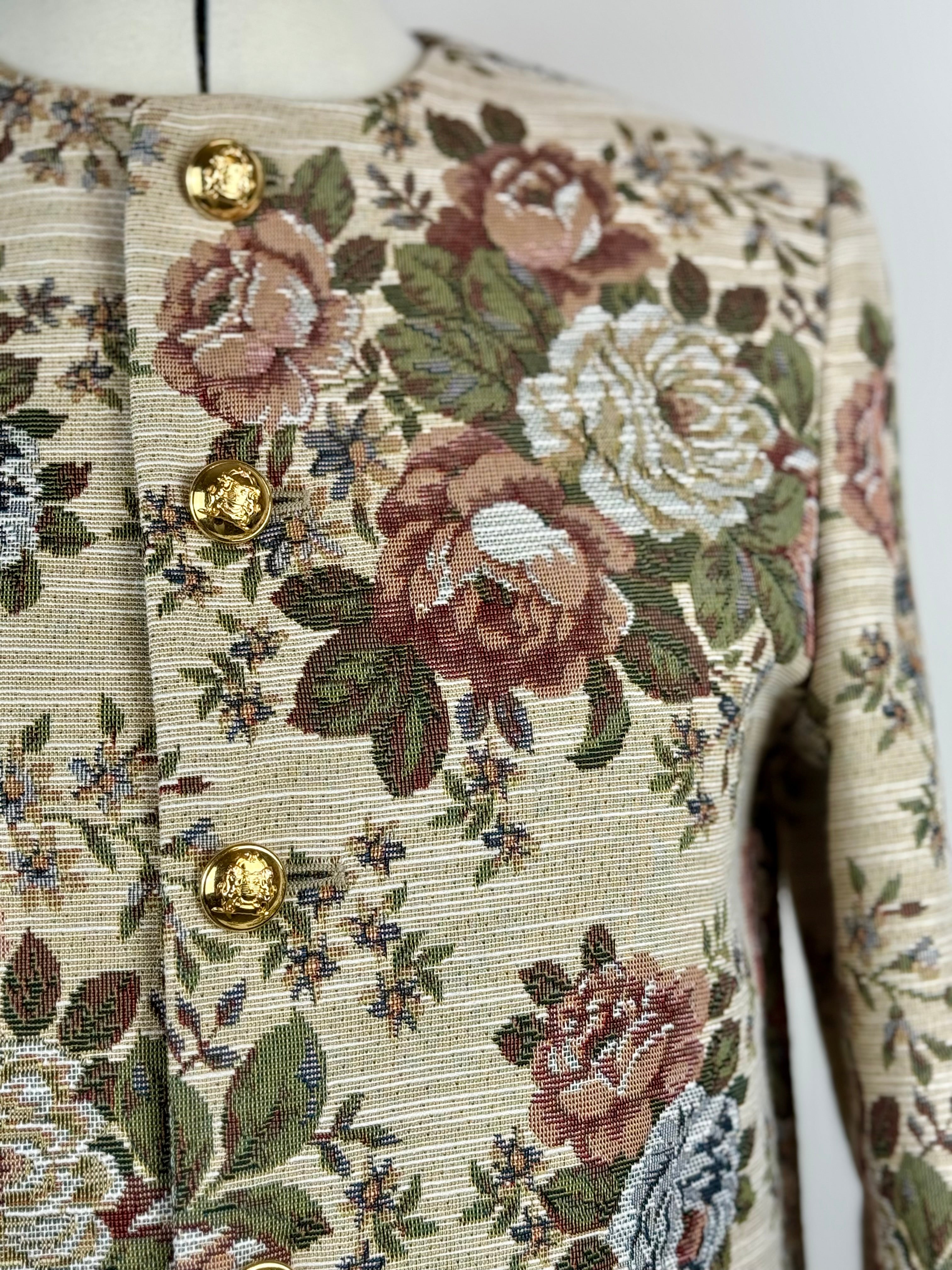 Celine 2020 Floral Print Blazer Beige Multi Sz. 32 DE (34 FR)