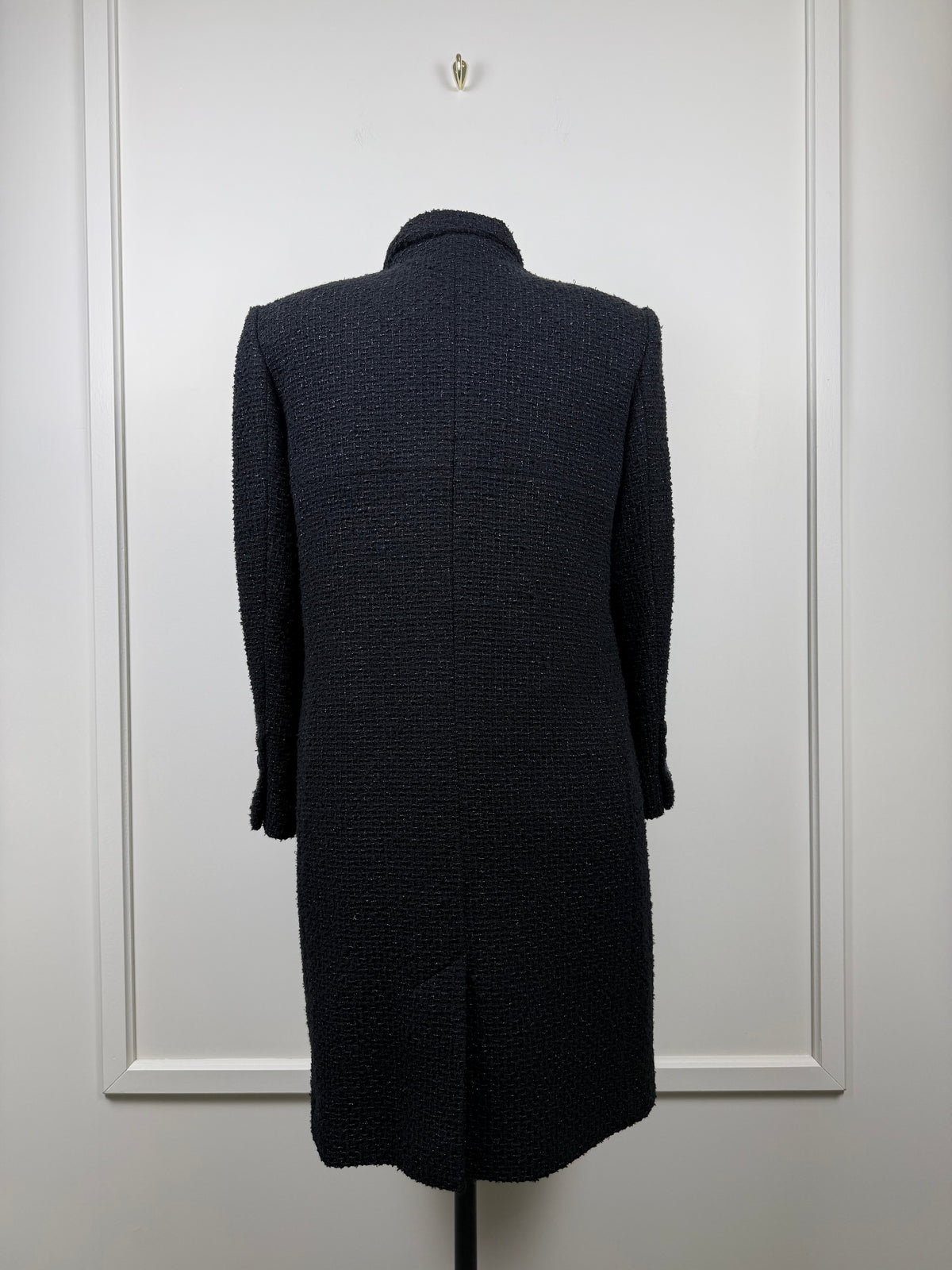 Chanel Tweed Coat – Black – Size 42 DE (44 FR)