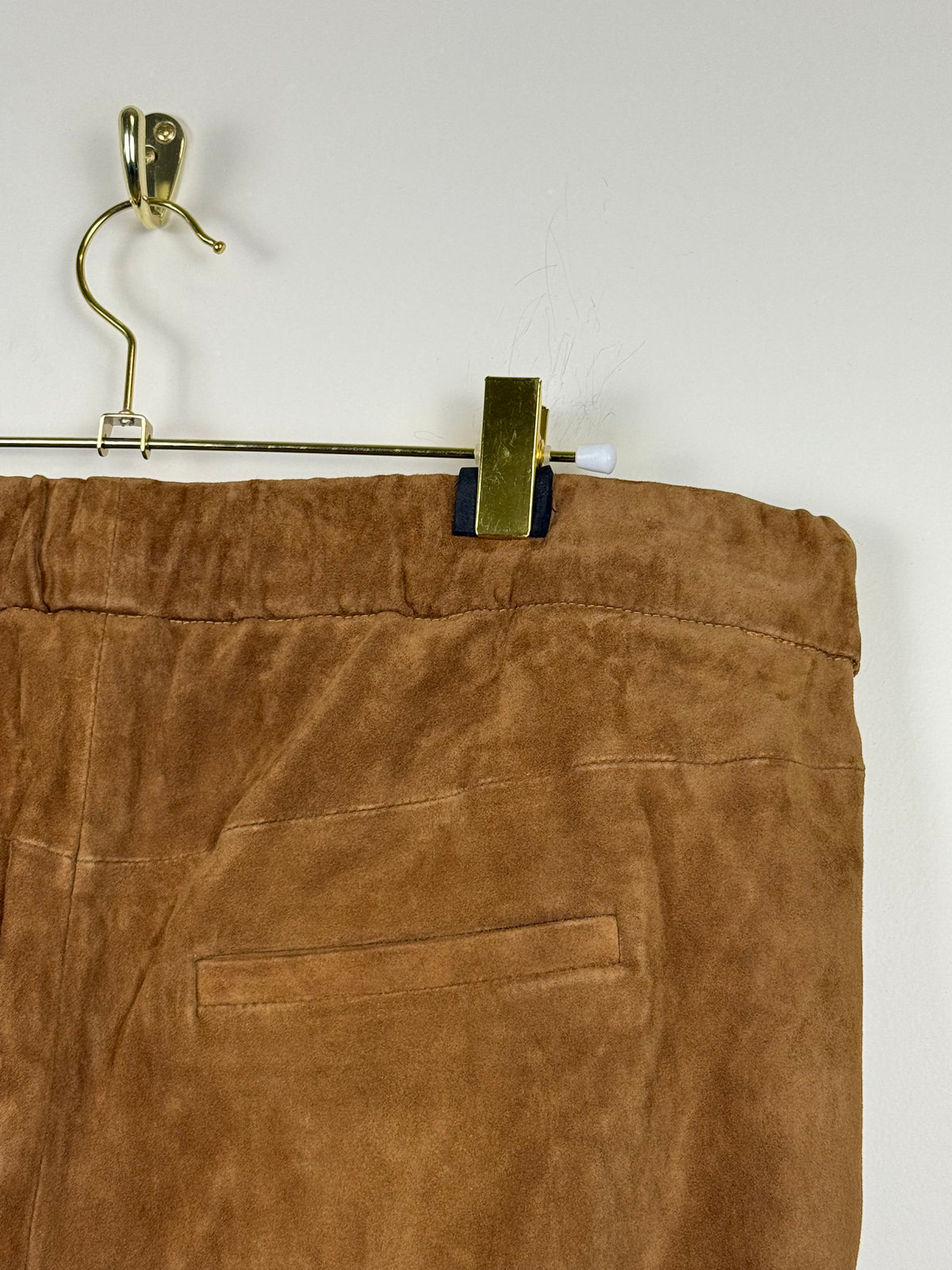 Catherine Khan Suede Leather Pants Cognac Sz. 42 DE