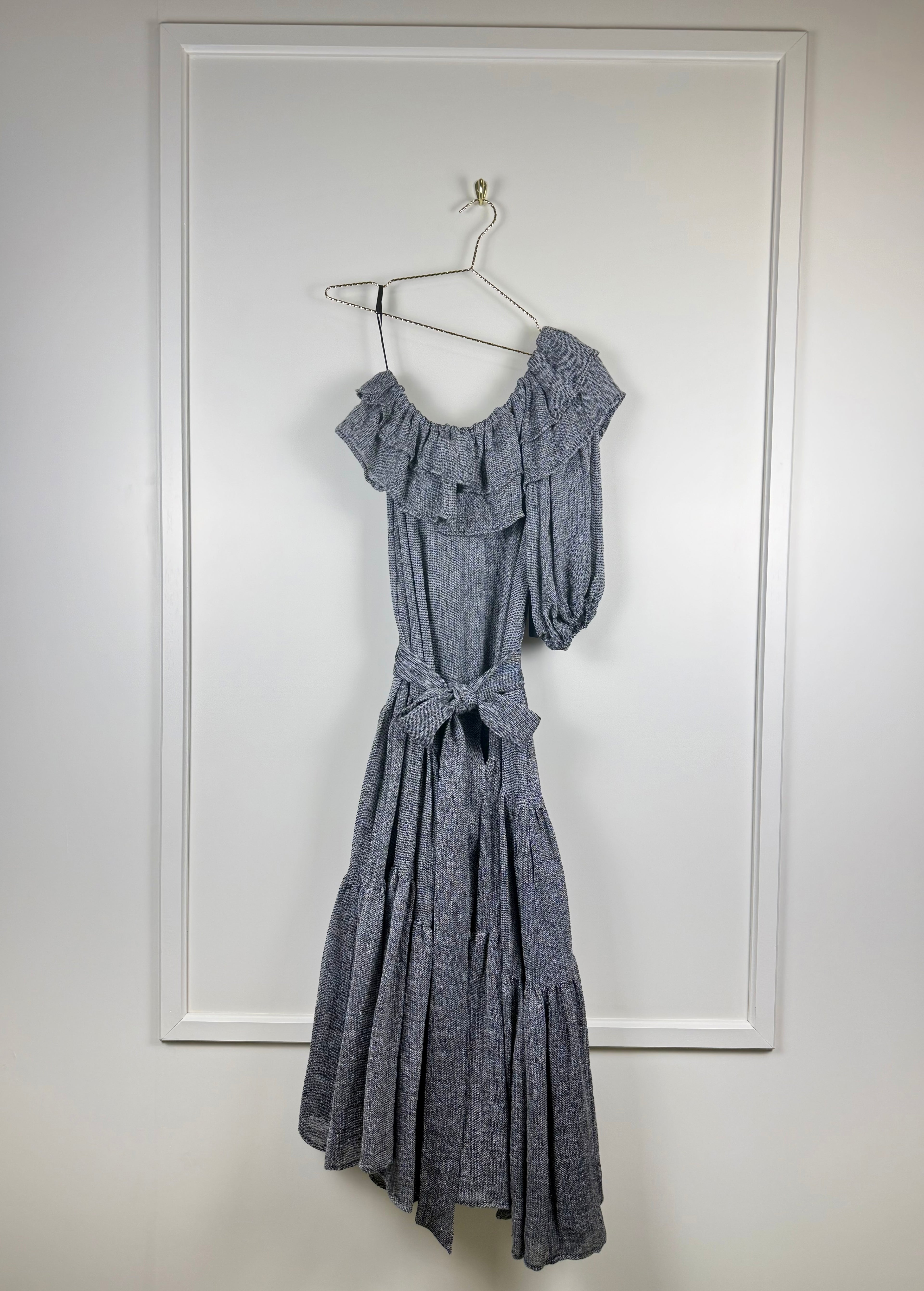 Lisa Marie Fernandez One-Sleeve Dress Grey Sz. S