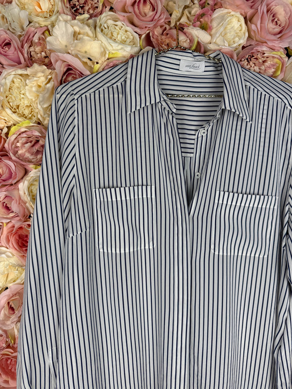 Van Laack Classic Silk Blouse Striped