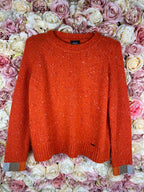 Akris Cashmere Round Neck Sweater Orange Sz. 36 DE