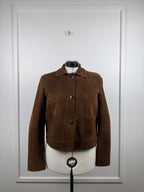 Max Mara Studio Veloursleder-Jacke – Braun – Gr. 40 DE