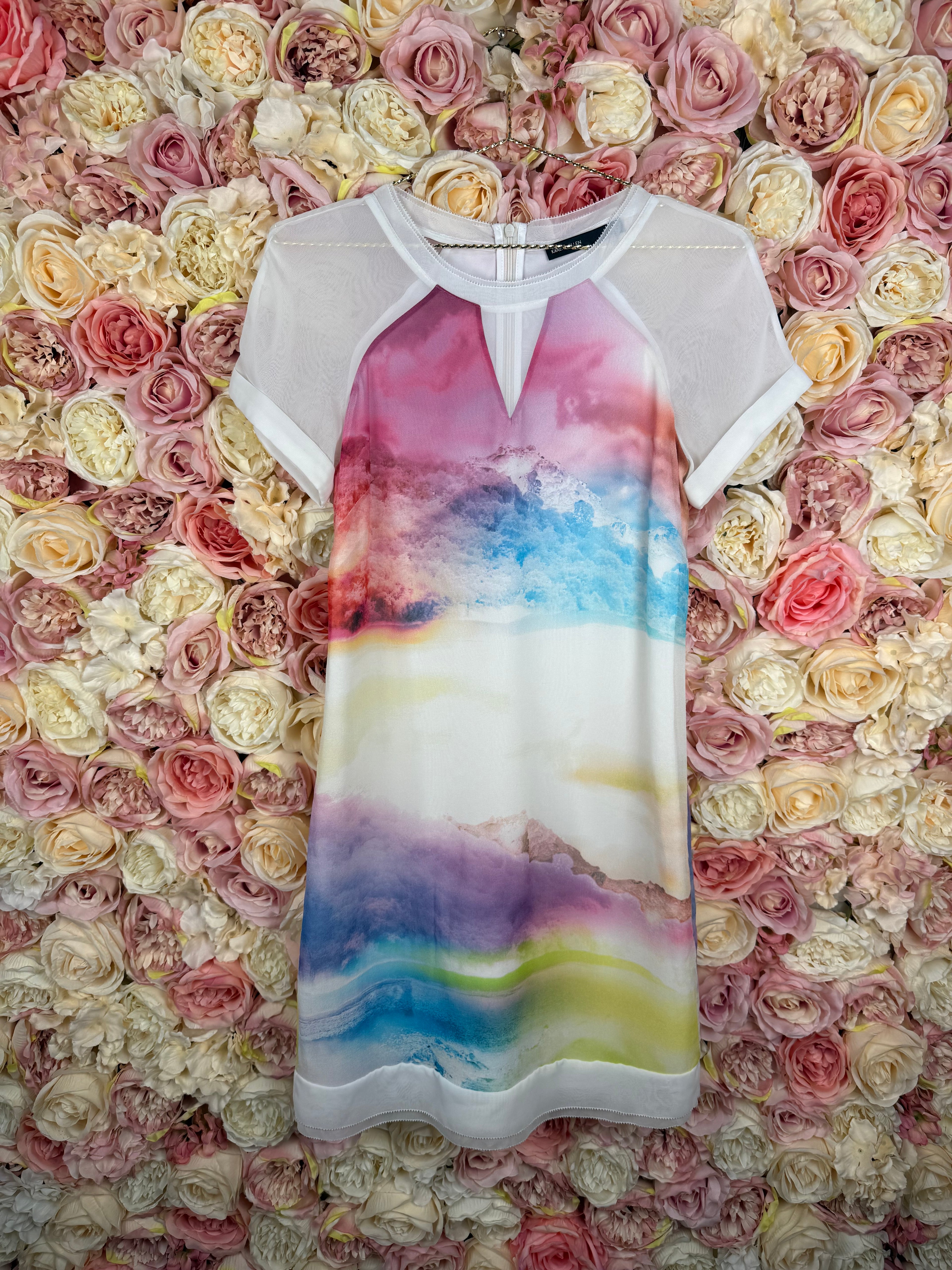 Karen Millen Dress White Multi Sz. 34 DE