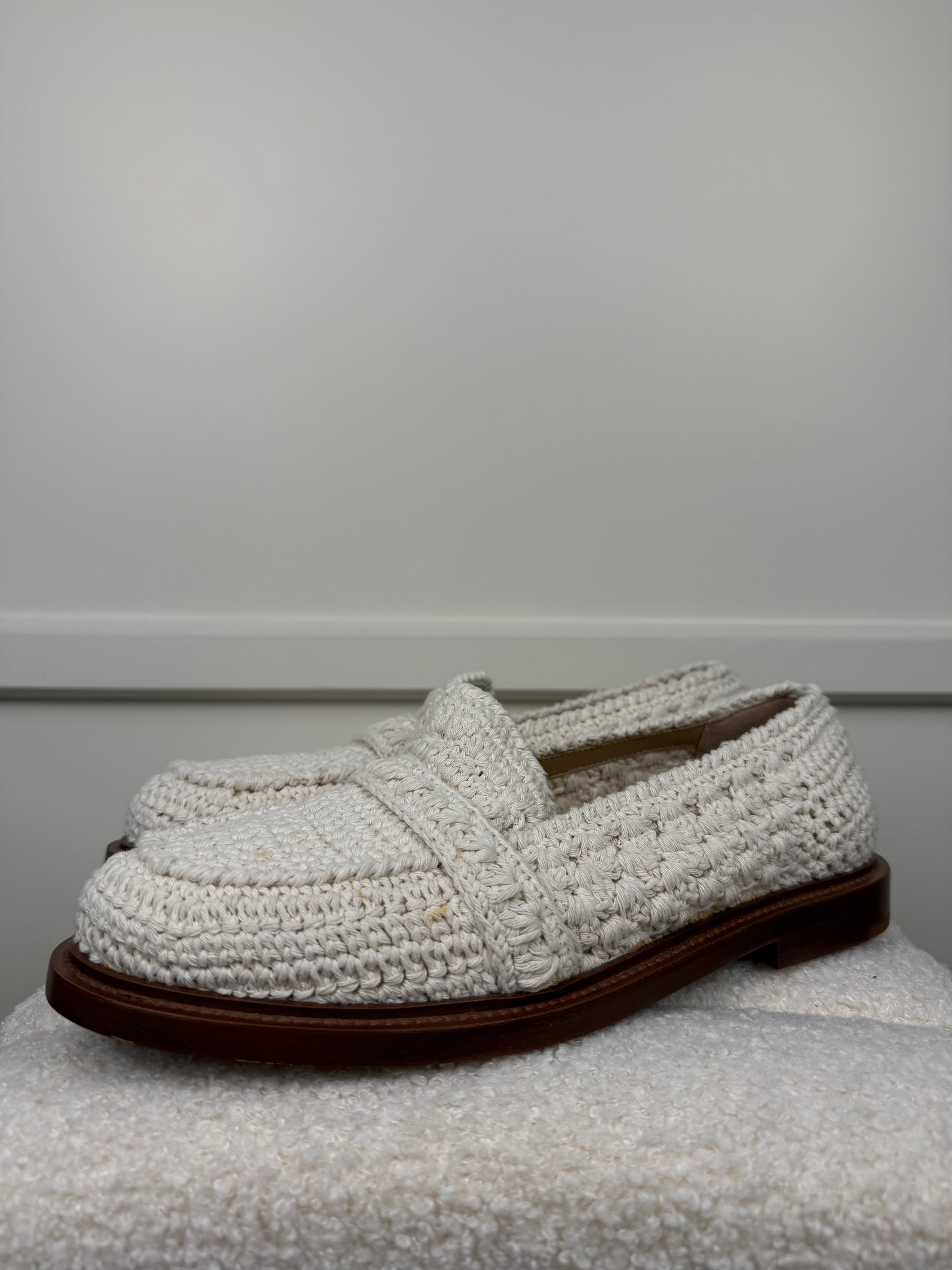 Chloé Woven Loafers Ivory Sz. 39 EU