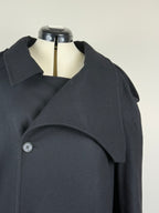 Courrèges Oblique Woll Mantel – Schwarz – Gr. S