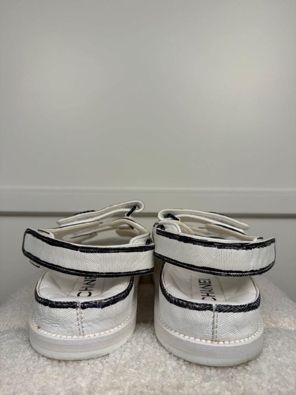 Chanel Dad Sandals White Black