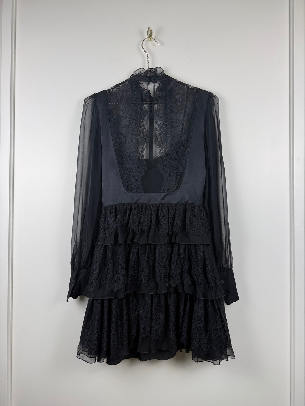 Alberta Ferretti Kleid mit Spitze – Schwarz – Gr. 36 DE (40 IT)