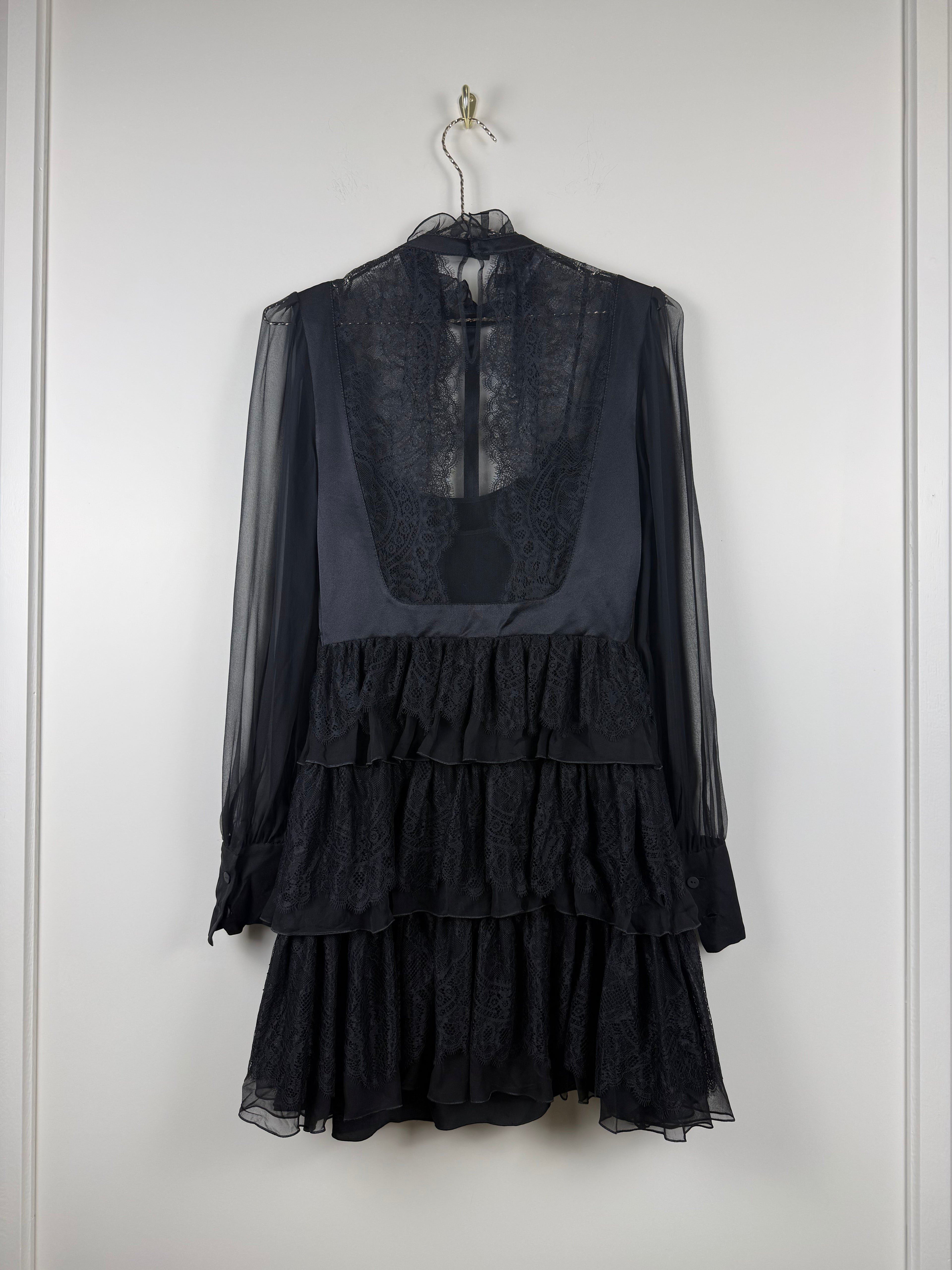 Alberta Ferretti Kleid mit Spitze – Schwarz – Gr. 36 DE (40 IT)