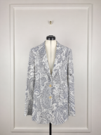 Etro Blazer Paisley Print White Dark Blue Sz. 38 DE & 34 DE