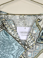 Etro Cotton Blouse White Blue Sz. 34 DE