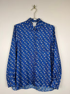 Max Mara Silk Blouse Blue Multi Sz. 38 DE