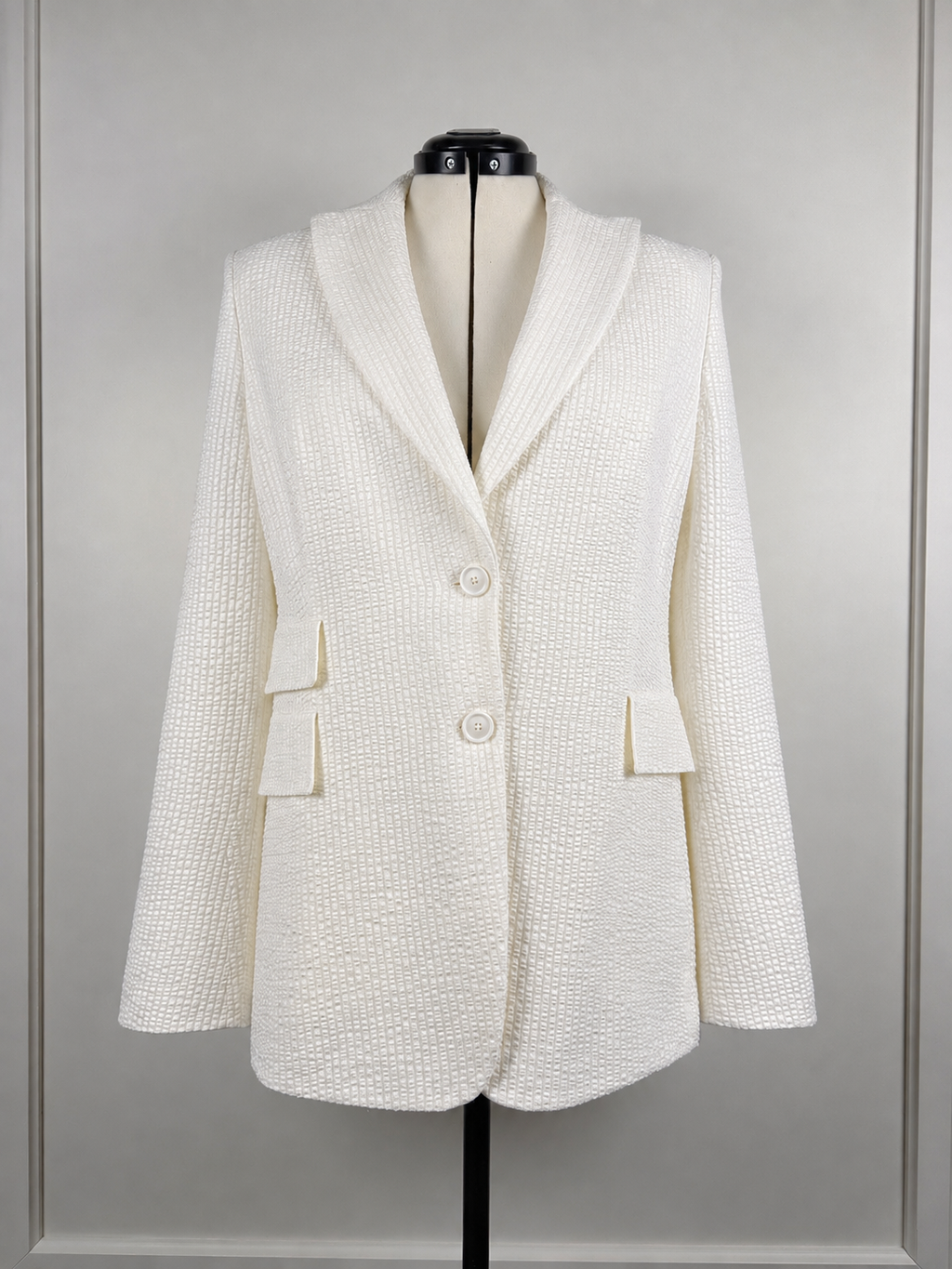 Akris Silk Mix Blazer Cream Sz. 42 DE