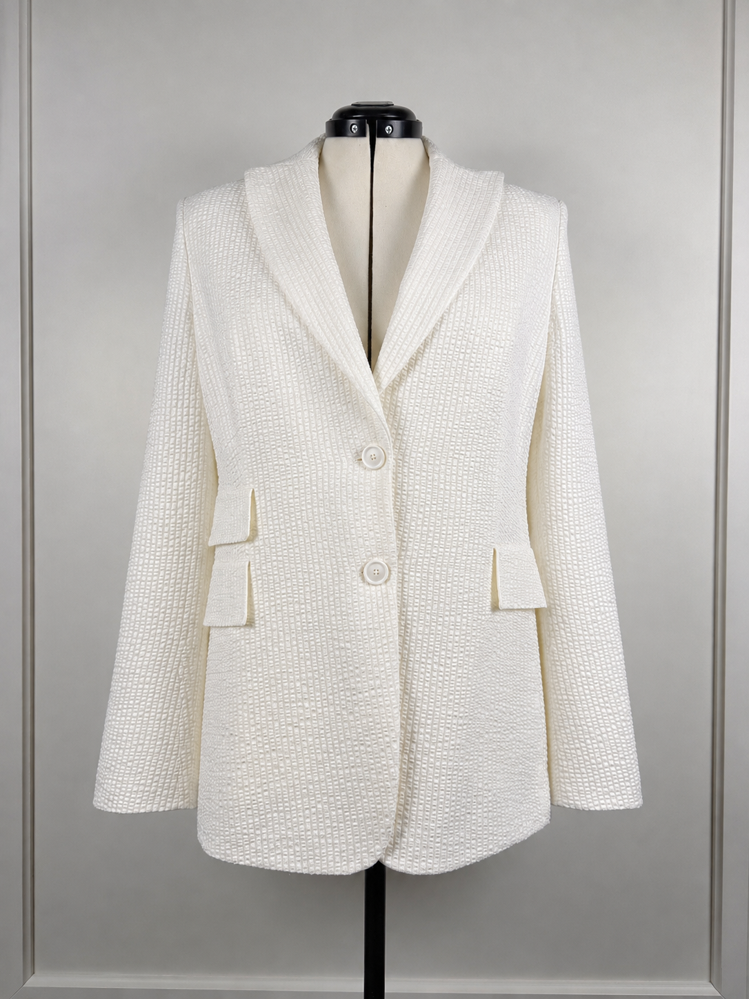 Akris Silk Mix Blazer Cream Sz. 42 DE