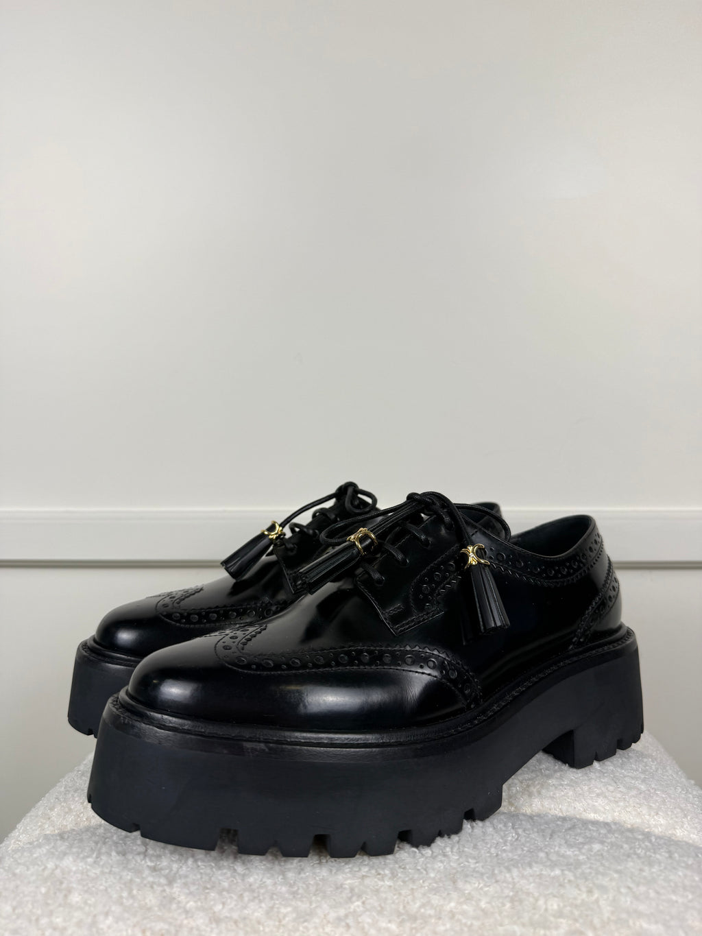 Celine Bulky Brogue Derby Schuhe – Schwarz – Gr. 39 EU