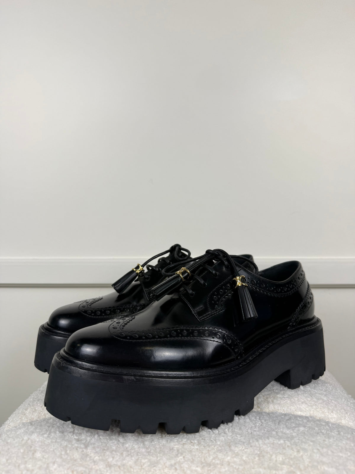 Celine Bulky Brogue Derby Schuhe – Schwarz – Gr. 39 EU