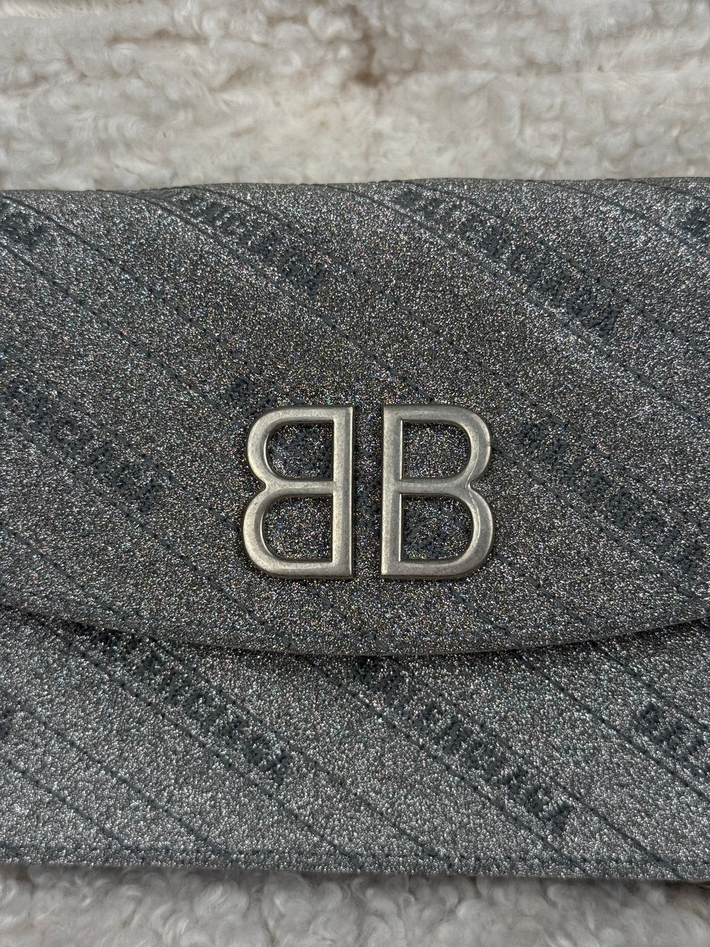 Balenciaga BB Chain Crossbody Bag Silver