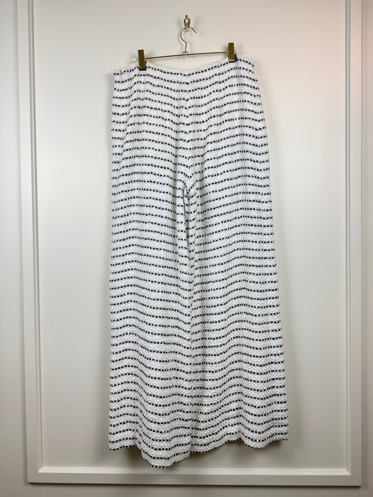 Chanel S23 Tweed Pants White Blue Sz. 42 DE (44 FR)