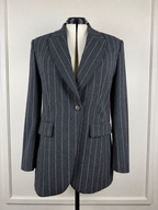 Brunello Cucinelli Striped Wool Blazer Grey White Sz. 40 DE (44 IT)