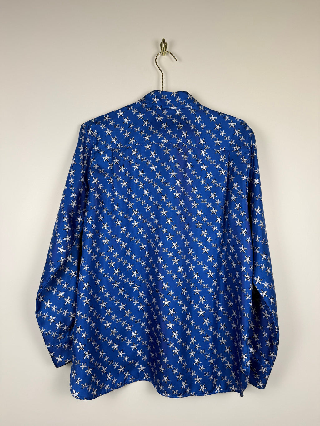 Max Mara Silk Blouse Blue Multi Sz. 38 DE