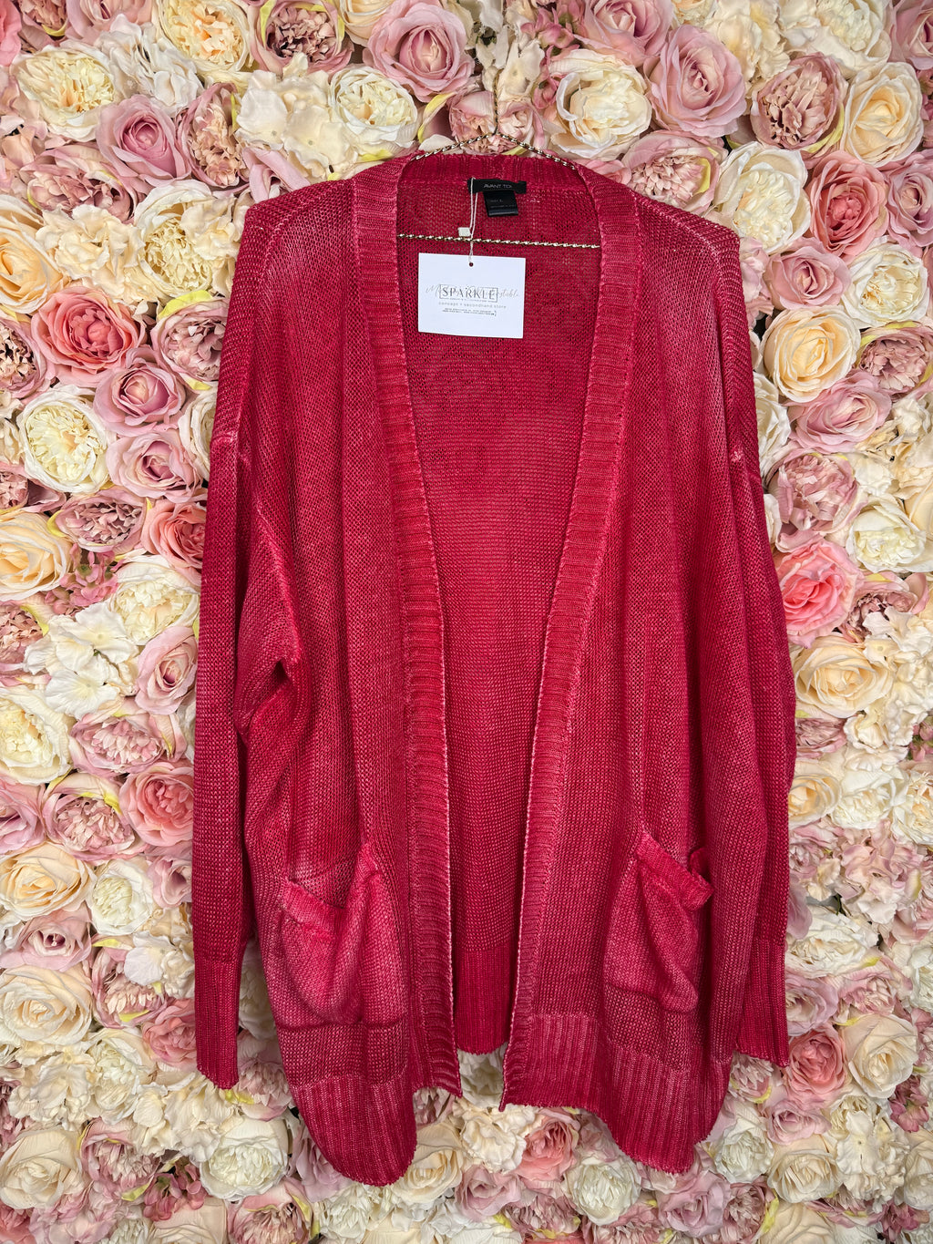 Avant Toi Red Linen Cardigan