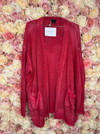 Avant Toi Red Linen Cardigan