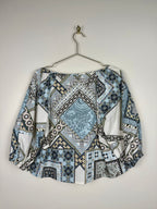 Etro Cotton Blouse White Blue Sz. 34 DE