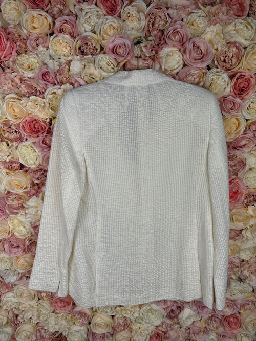 Akris Silk Mix Blazer Cream Sz. 42 DE