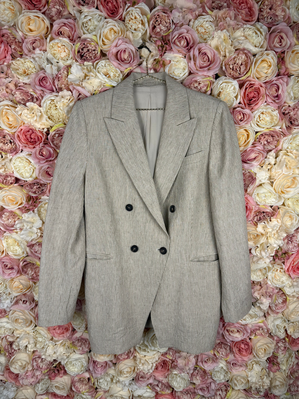 Brunello Cucinelli Linen Blazer Beige White Sz. 40 DE (44 IT)