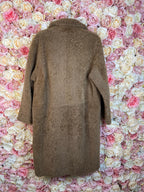 Yves Salomon Lambskin Coat Black & Brown Sz. L